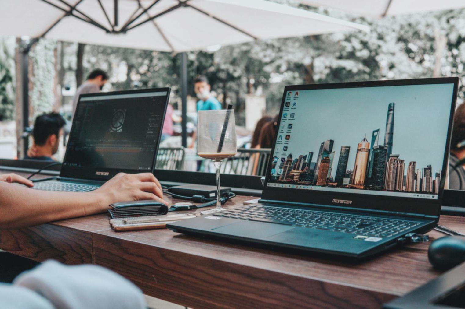 Business planning workspace with financial documents and strategy materials