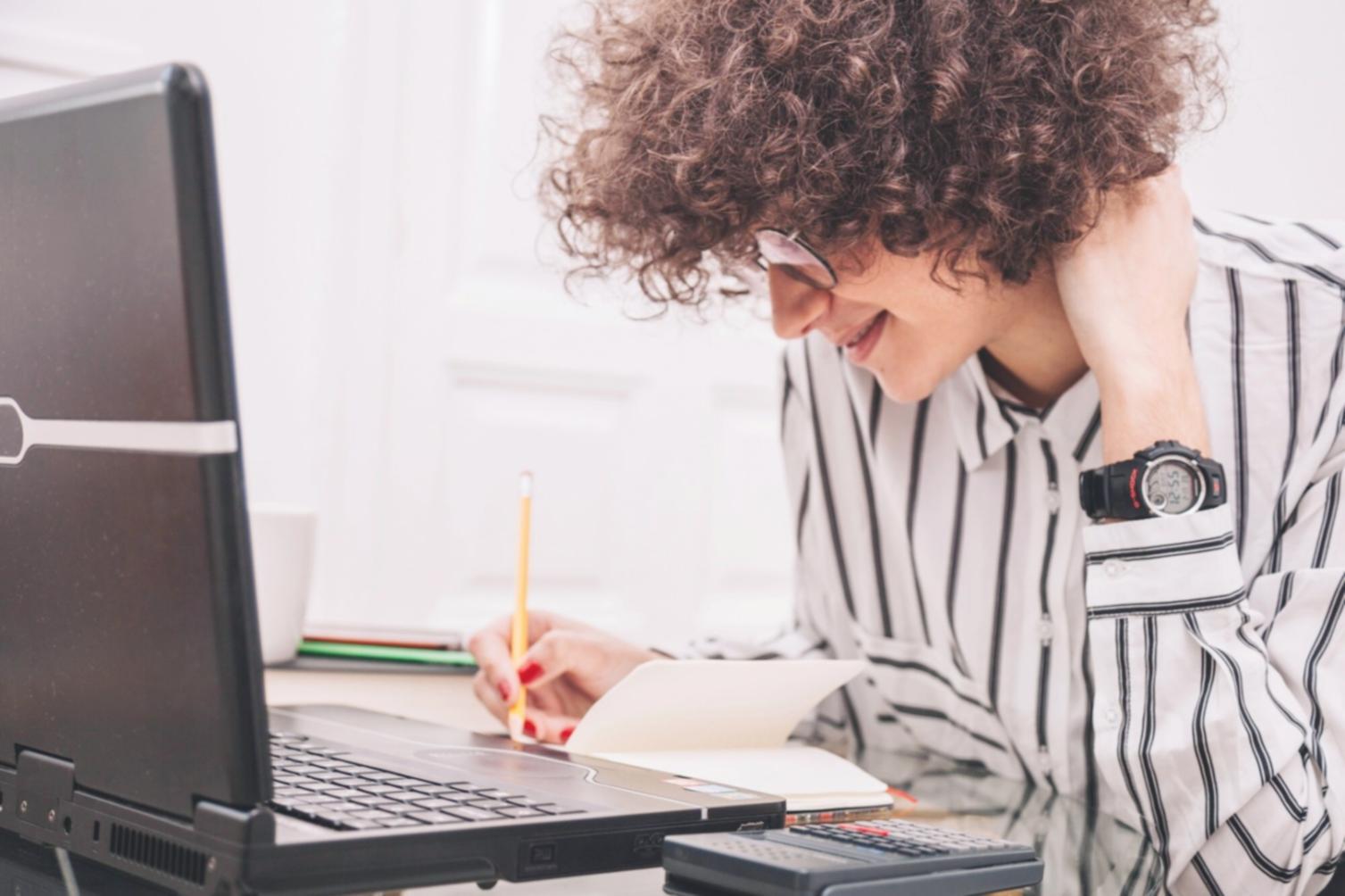 Entrepreneur analyzing market research data and business opportunities